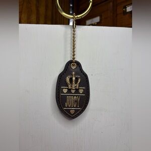 Juicy Couture Crown Heart Dark Brown/Gold Key Chain/Bag Charm